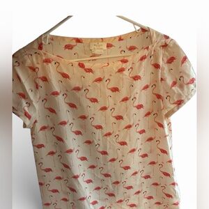 Kate Spade Silk Flamingo Print Pink Size 4